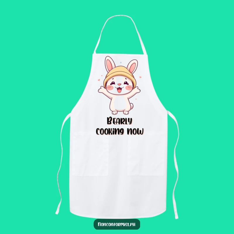 Funny Rabbit Bear Hat Apron: Cute Character Chef, Kitchen Humor Gift