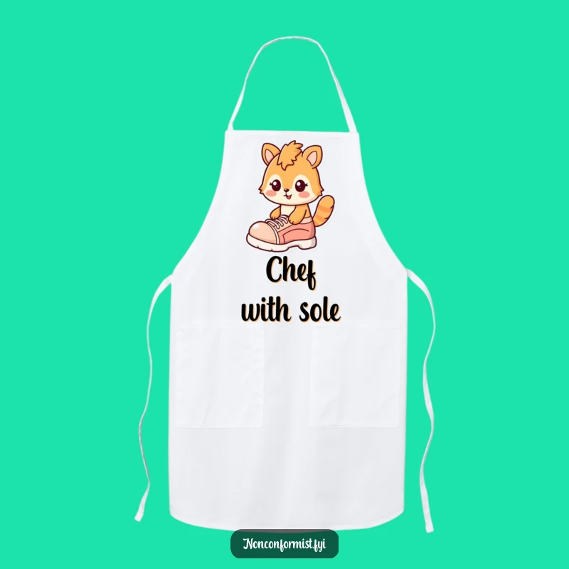 Funny Quirky Pig Apron: Oversized Shoe & Smirk for a Fun, Playful Chef Gift