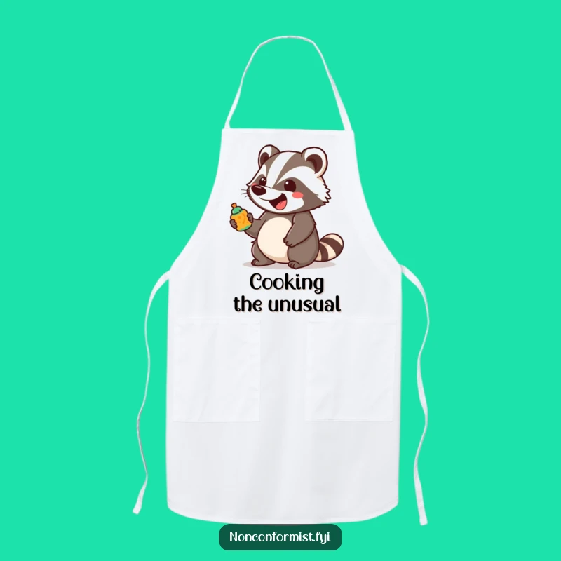 Funny Badger Object Apron: Unique Chef Wear for Enthusiastic Cooking