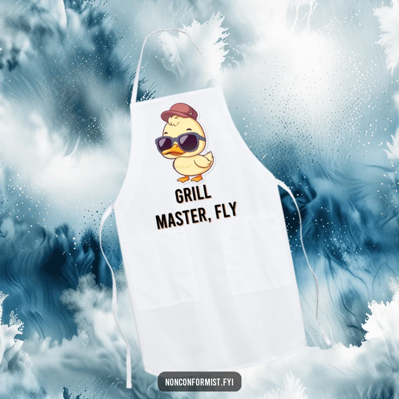 Funny Duck Apron: A duck in oversized sunglasses and a jaunty cap makes this apron a fun and humorous culinary accessory.