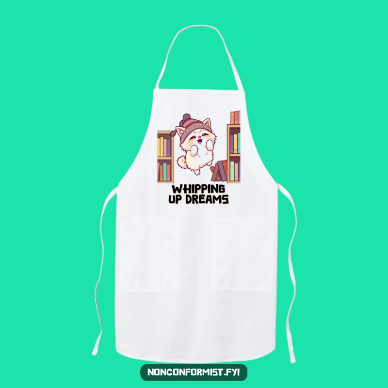 Funny Propeller Cat Apron: Cook with Courage, a Hilarious Gift for Kitchen Flyers