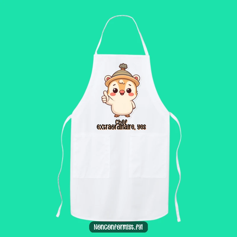 Funny Quirky Hat Creature Apron: Cook with cheer, perfect helpful gift.