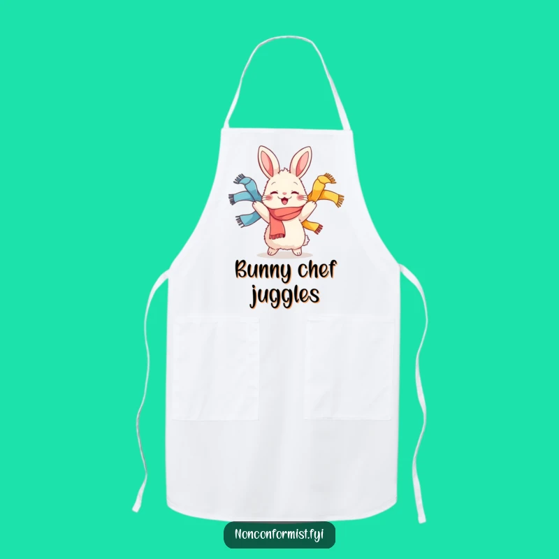 Funny Rabbit Juggling Scarves Apron: Cook with Joyful Performance