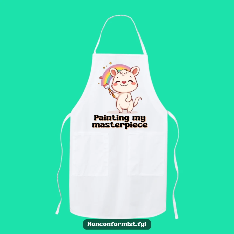 Funny Rainbow Chef Animal Apron: Culinary Comedy and Hilarious Gift for Cooks