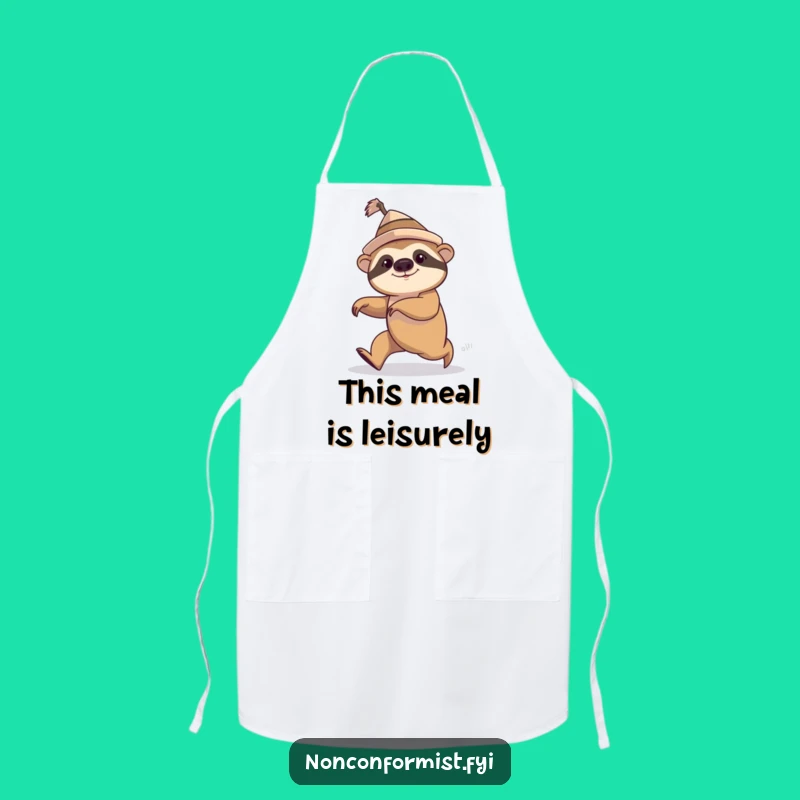 Funny Sloth Hat Speed Walk Apron: Quirky Kitchen Fun, Hilarious Chef Funny Gift