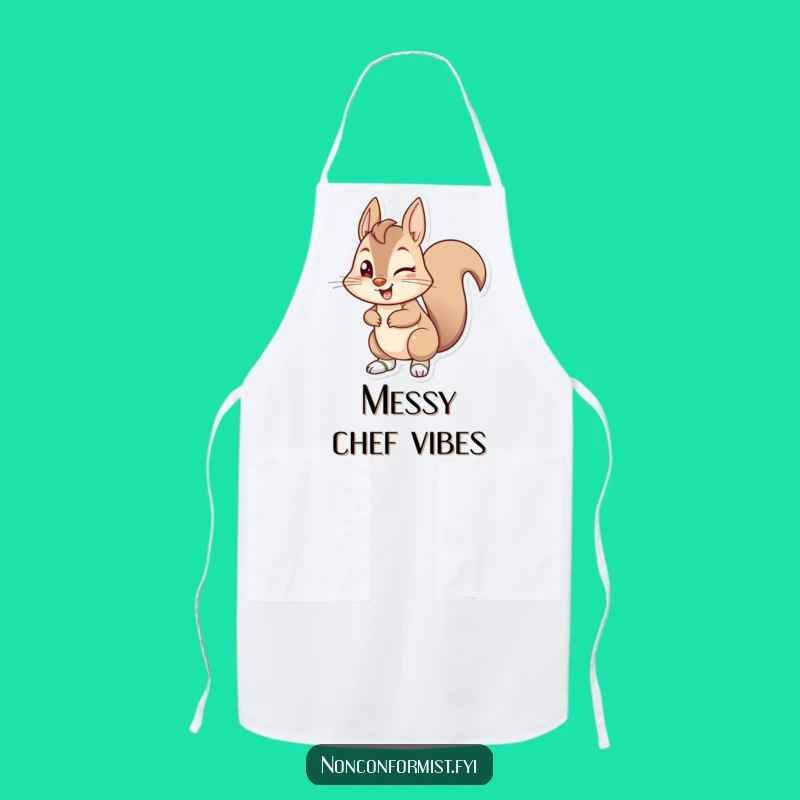 Funny Squirrel Socks Apron: Mischievous Chef Wear for Playful Kitchen Fun