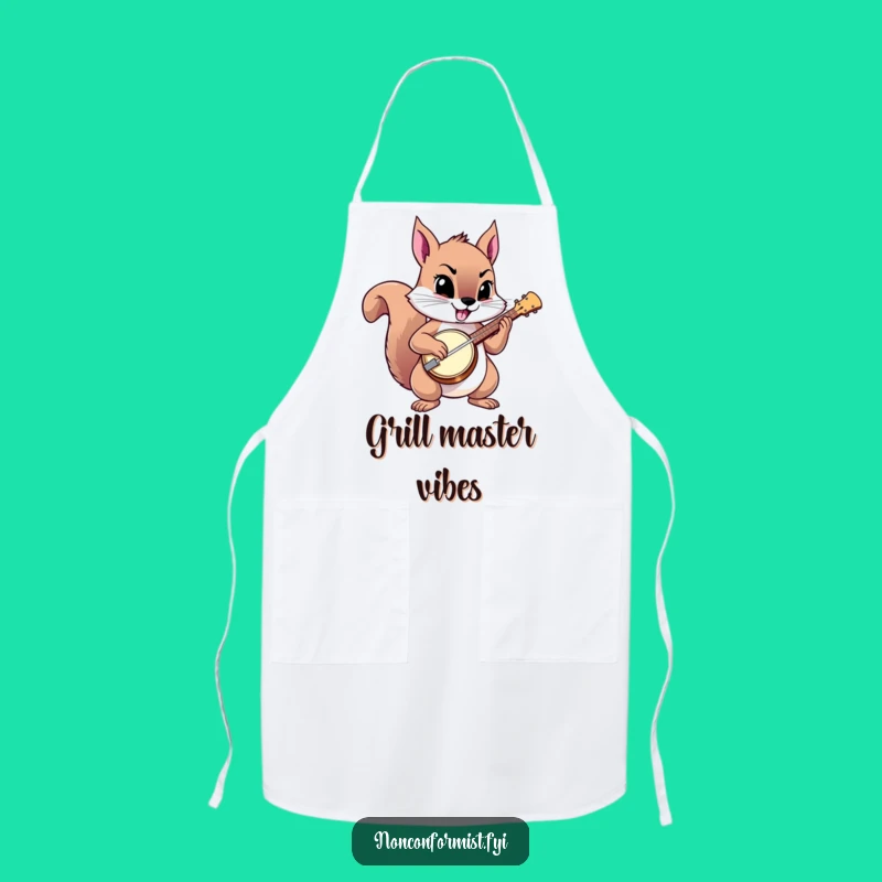 Funny Squirrel Banjo Apron: Cook with Confidence and Defiance!