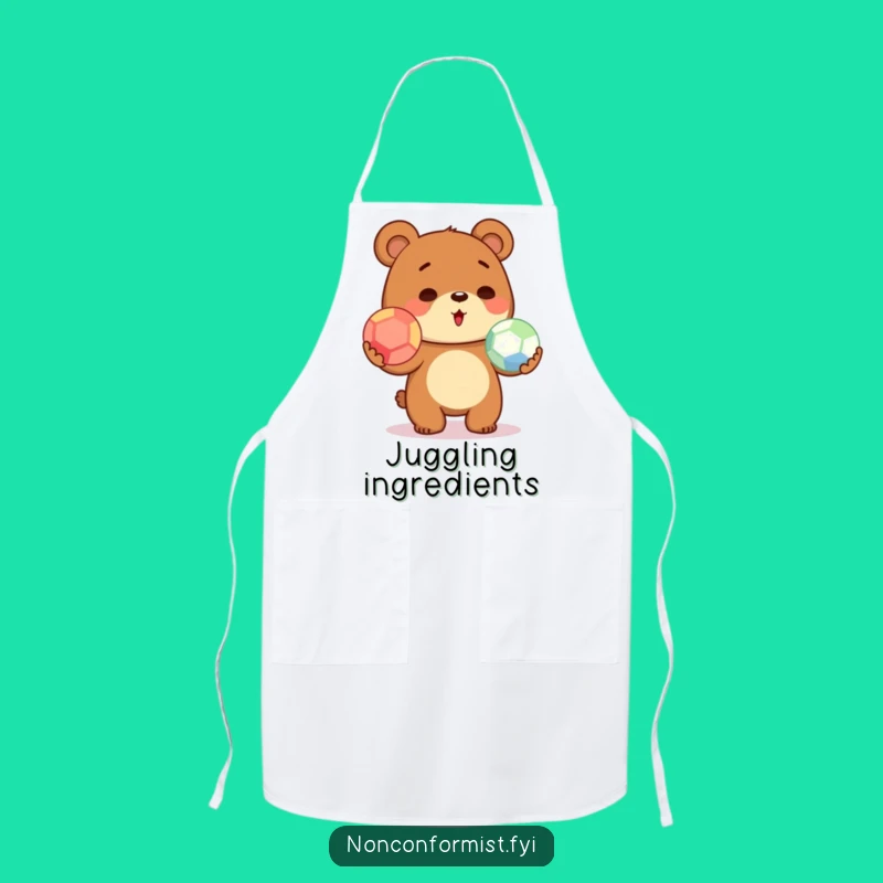 Funny Juggling Bear Apron: Master the Kitchen with Humor!