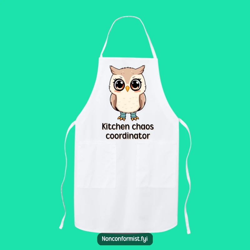 Funny Owl Mismatched Socks Apron: Cook with Comedy and Confidence!