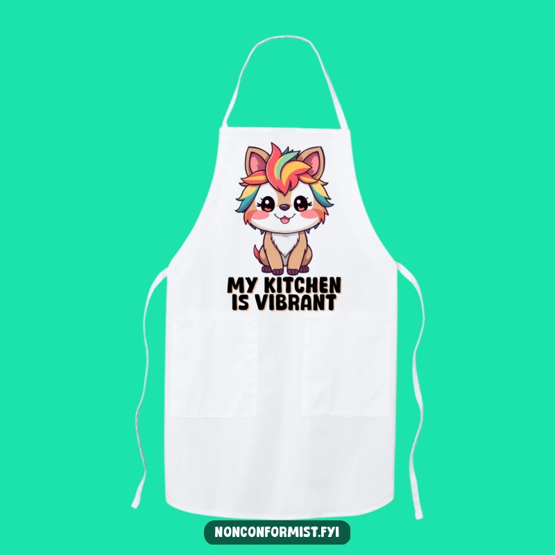 Funny Colorful Fox Apron: Wild Fur Kitchen Wear for a Fun, Creative Cooking Gift