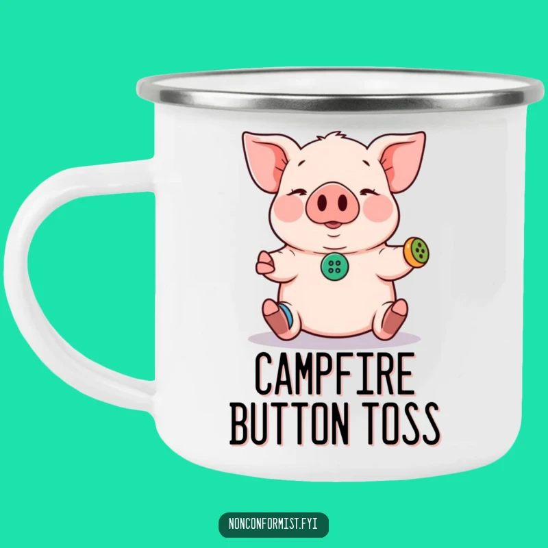 Funny Pig Camping Mug: Juggling Fun for Outdoor Adventures, Funny Gift