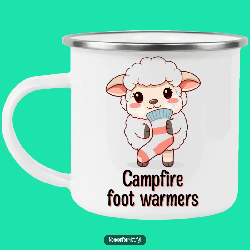 Funny Sheep Mismatched Sock Camping Mug - Outdoor Humor & Quirky Gift