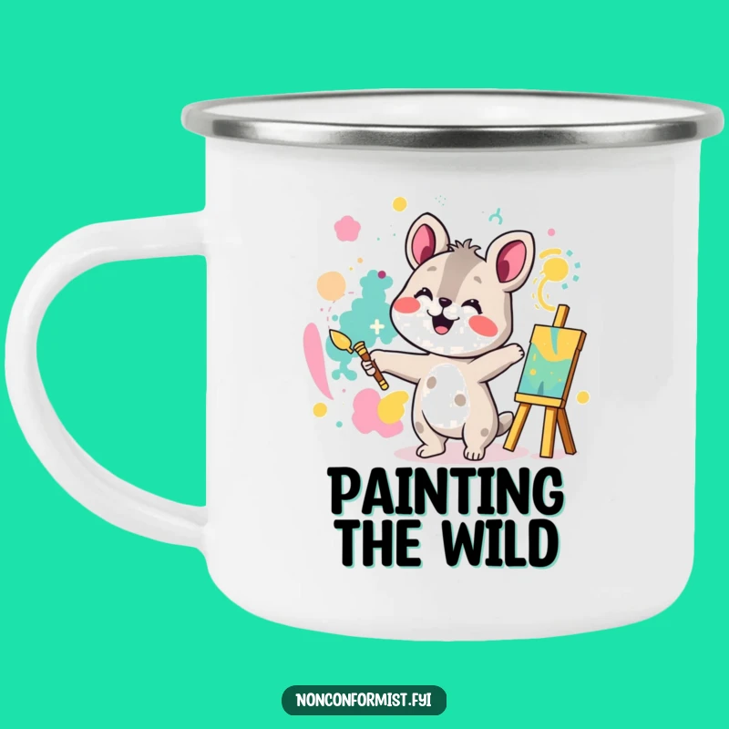 Durable Funny Creative Animal Painting Camping Mug: Joyful Outdoor Art