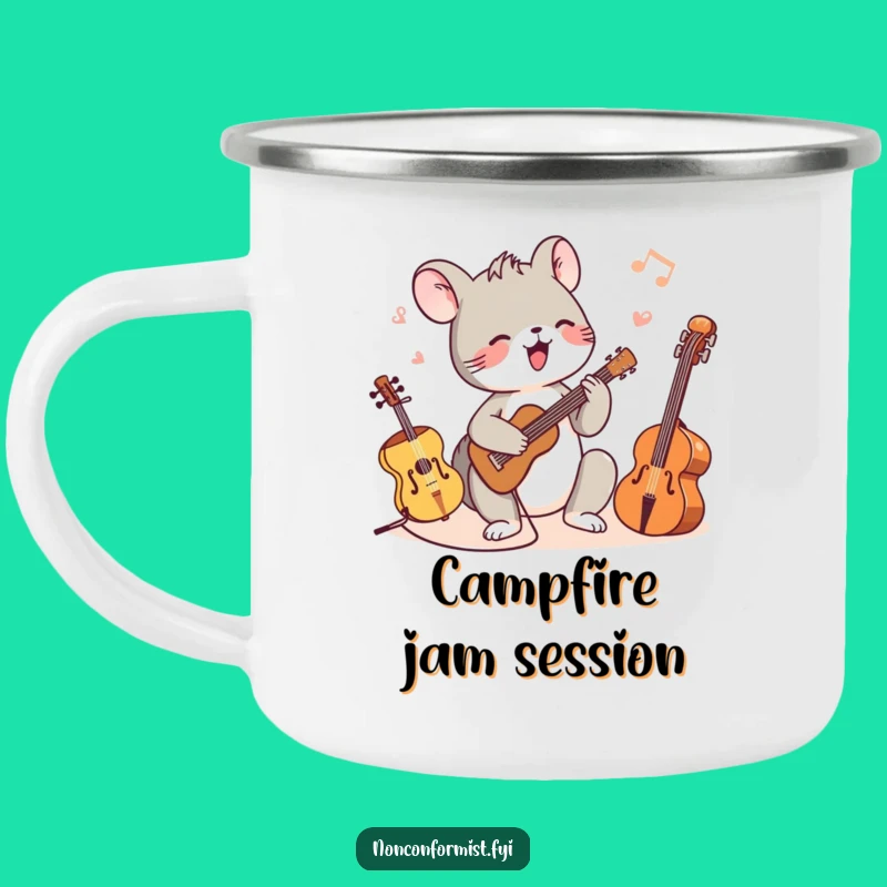 Funny Animal Musician Camping Mug: Durable sound, perfect outdoor gift.