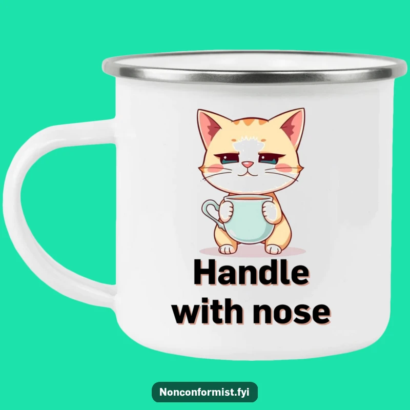 Funny Cat Teacup Balance Camping Mug: Your Go-To for Outdoor Humor
