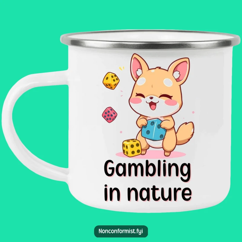 Funny Dice Juggling Animal Camping Mug: Adventure & Laughter Await