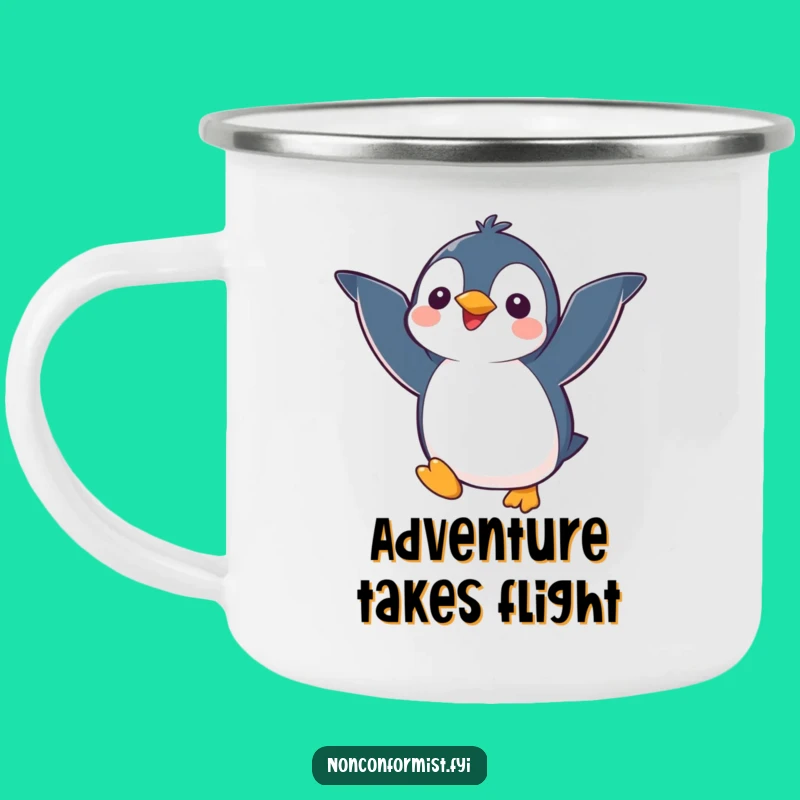 Funny Penguin Camping Mug: Durable Kawaii Character Cup for Outdoor Laughs
