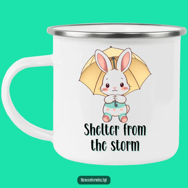 Funny Shy Bunny Camping Mug: Cozy Adventures, a Hilarious Gift for Nature Lovers