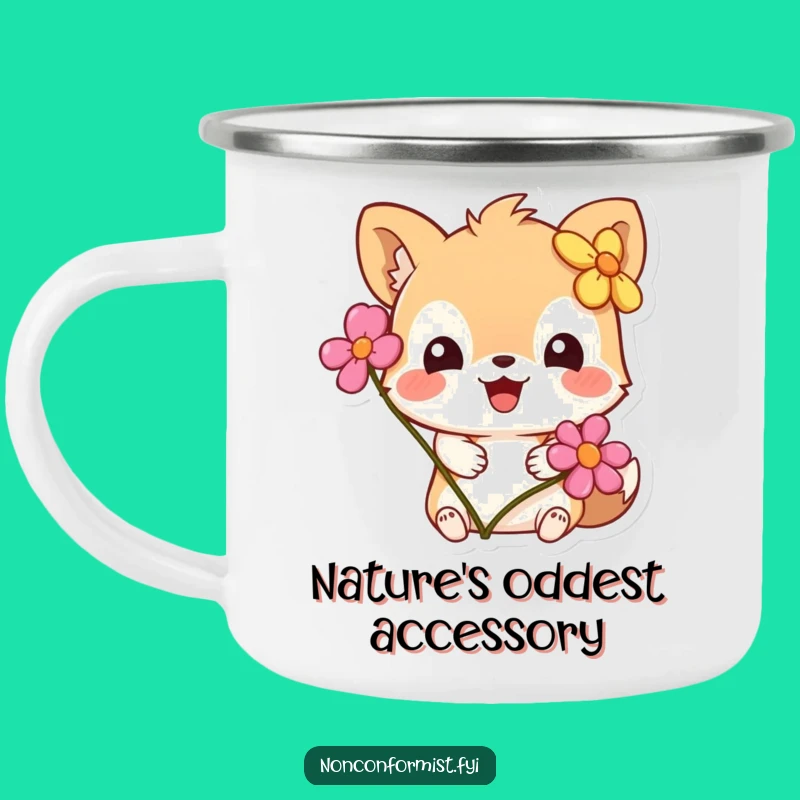 Funny Campfire Flower Mug: Durable Animal Character Cup, Outdoor Humor Gift