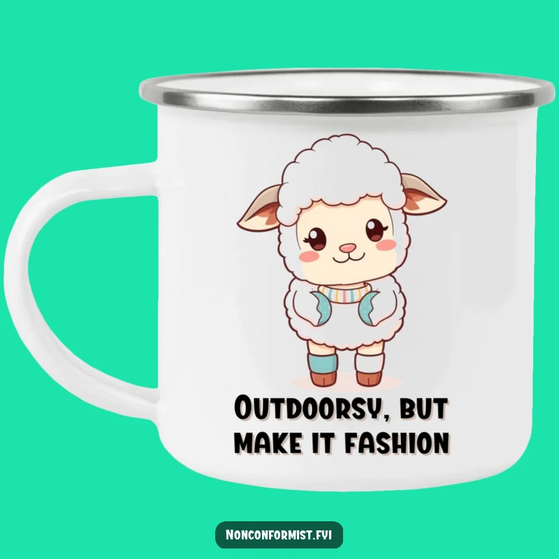 Funny Sassy Sheep Camping Mug: Adventure Style Funny Gift