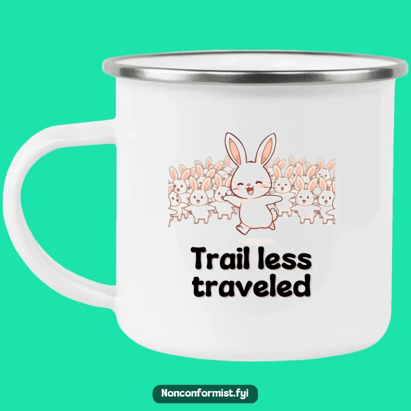 Funny Rabbit Flock Camping Mug: Adventure Your Way!