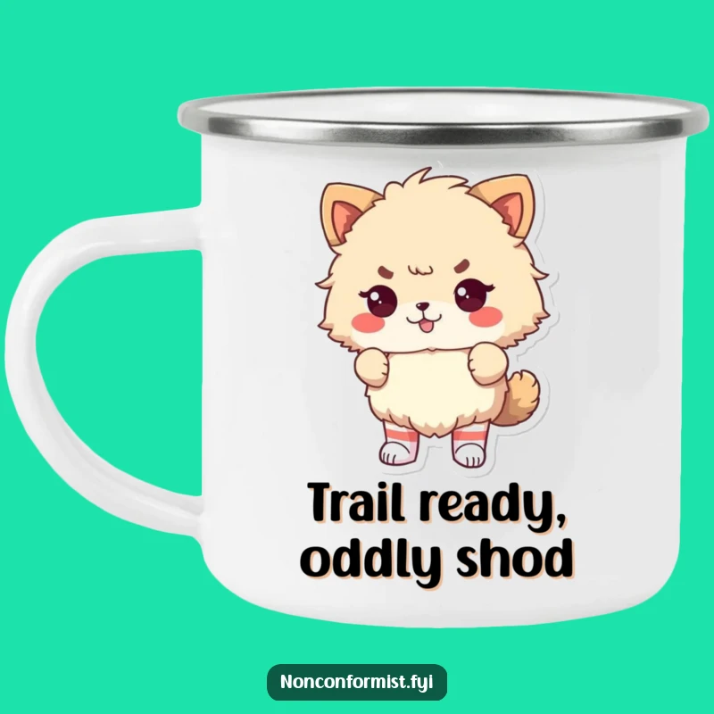 Funny Fluffy Animal Odd Socks Camping Mug: Defiant Sips Outdoors