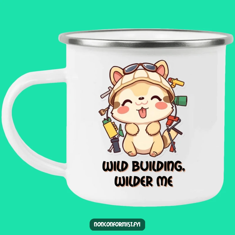 Funny Tongue-Out Builder Camping Mug: Adventure Fuel for Your Brew, Great Funny Gift
