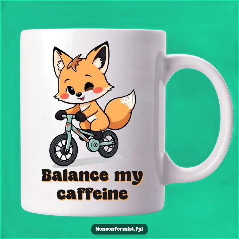 Funny Fox Unicycle Mug: Quirky Character Gift for a Smirking Good Time