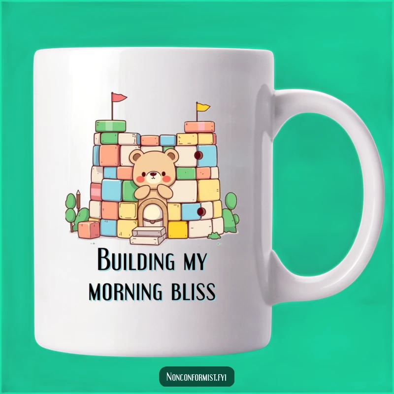 Funny Little Bear Mug: Fort Building Fun - Hilarious Playtime Gift