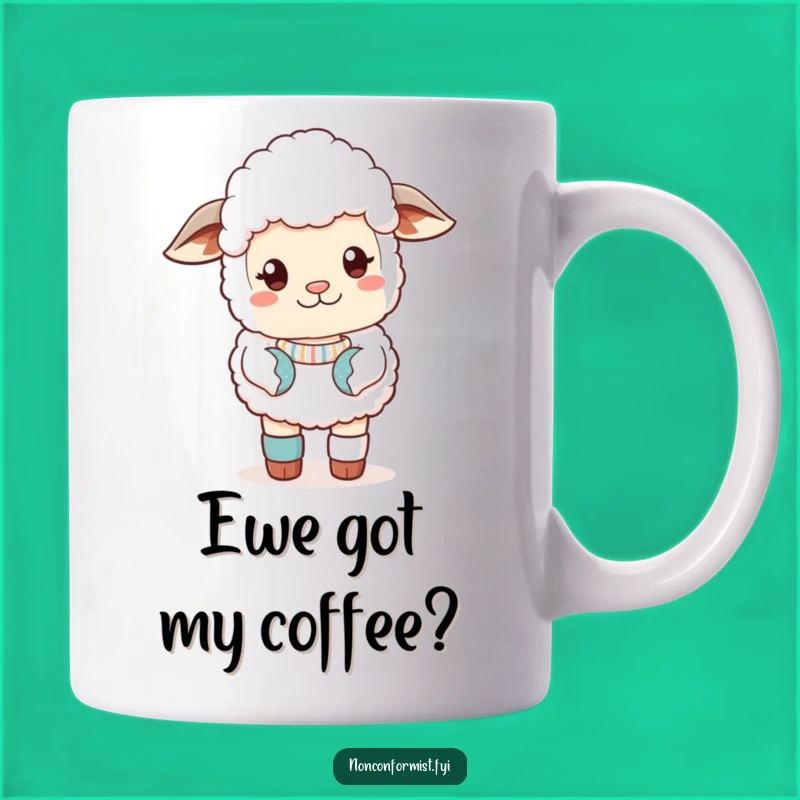 Funny Sassy Sheep Mug: Mismatched Sock Style Funny Gift