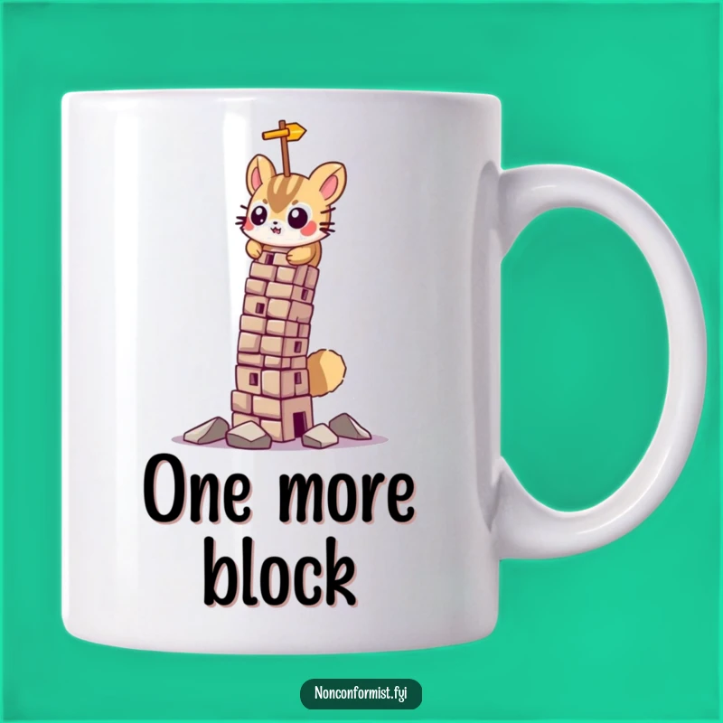 Funny Determined Mouse Mug: Leaning Tower Builder Design Perfect for a Persistent Gift