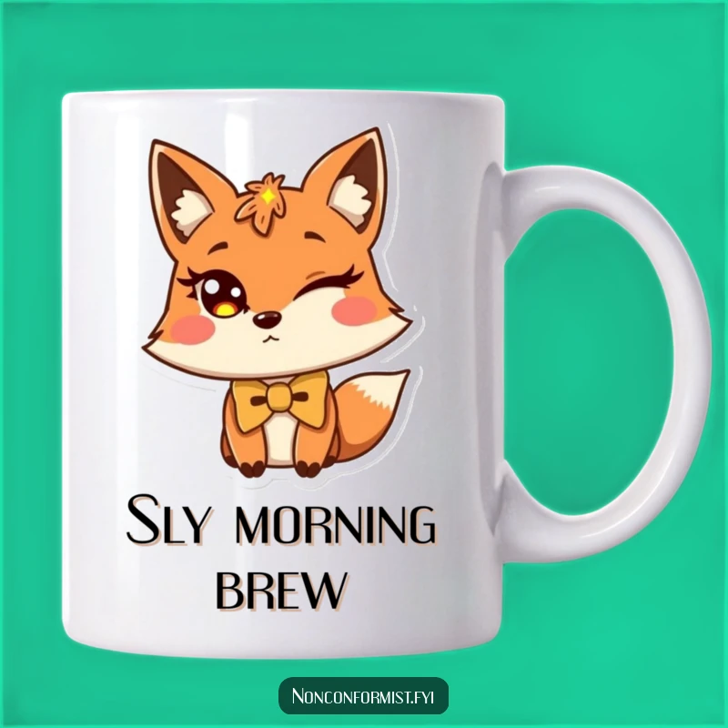 Funny Fox Bow Tie Mug: Witty Charm for Your Morning Brew!