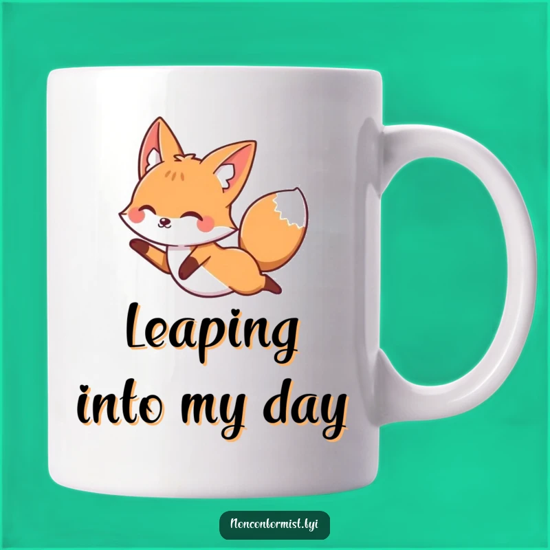 Funny Leaping Fox Mug: Breaking Free with Joyful Humor!