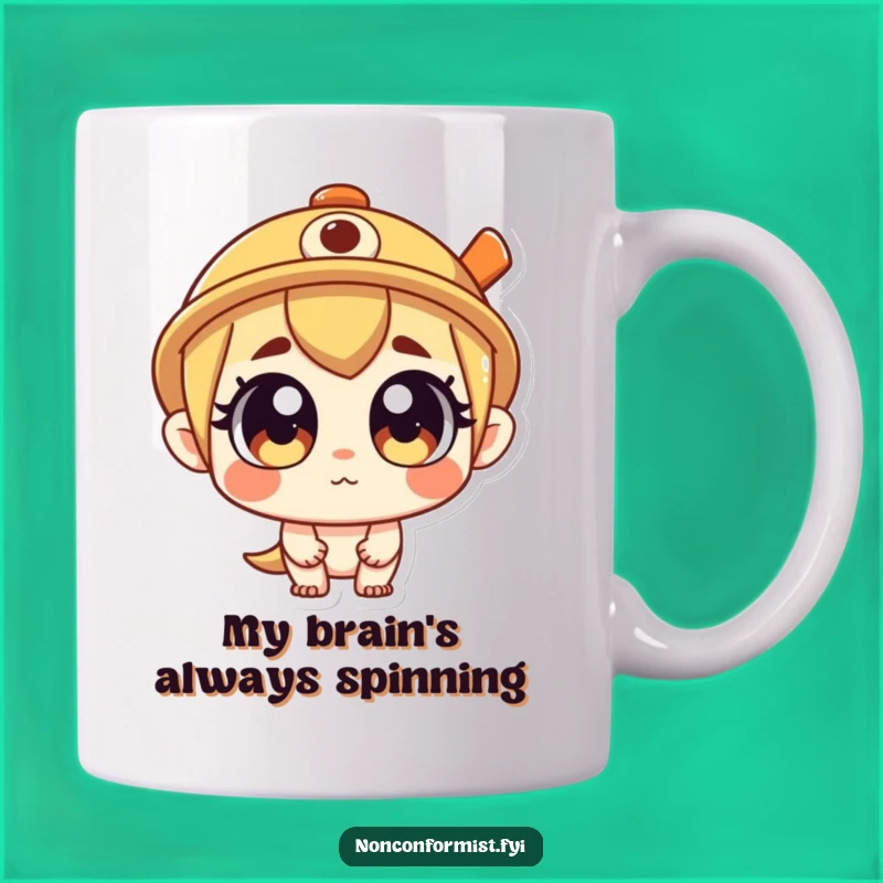 Funny Propeller Hat Explorer Mug: A Curious Character for Your Morning Brew, Perfect Funny Gift