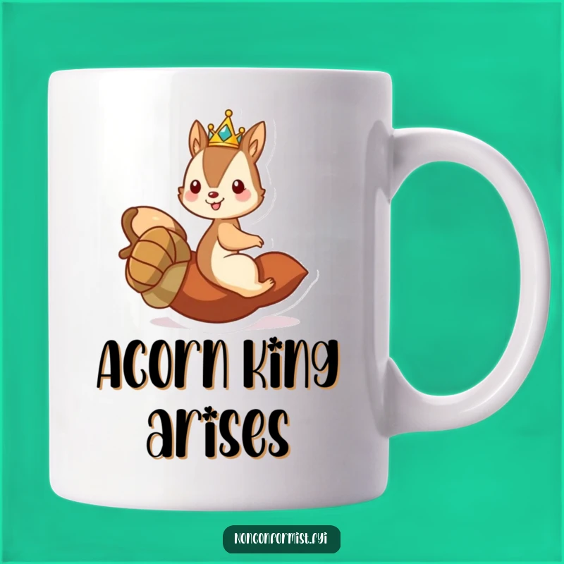 Funny Squirrel King Acorn Ride Mug - Hilarious Royal Gift for Him