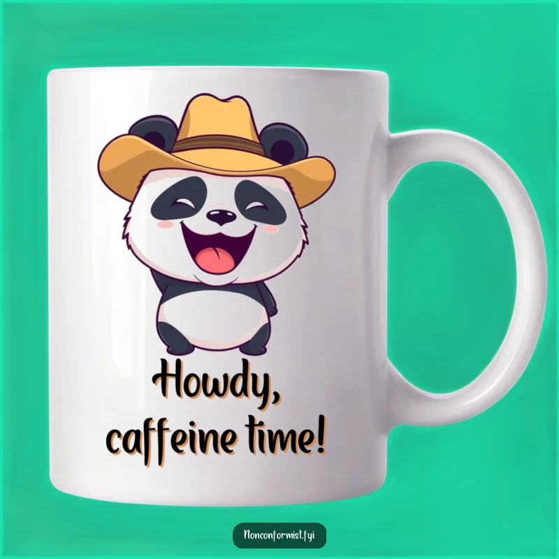 Funny Panda Cowboy Mug: Roaring Character Gift for Wild West Enthusiasts
