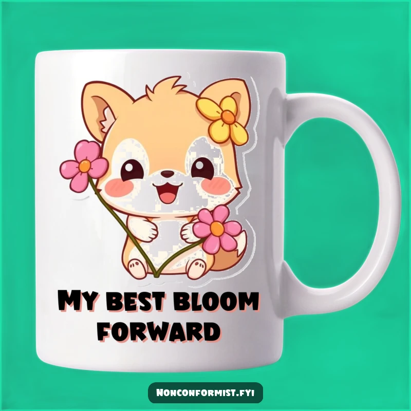 Funny Flower Fail Mug: Adorable Animal Character Humor, Perfect Quirky Gift