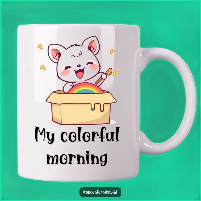 Funny Animal Art Mug - Creative & Hilarious Gift for Joyful Painters