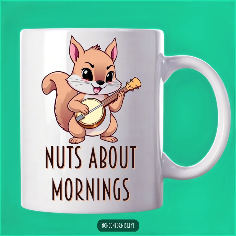Funny Squirrel Banjo Mug: A Defiant Tune for Your Morning Brew!