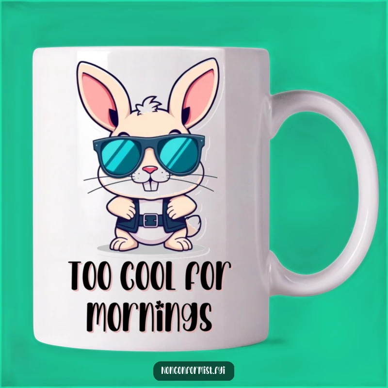 Funny Bunny Sunglasses Mug: Cool Rebellious Character Gift for Him or Her
