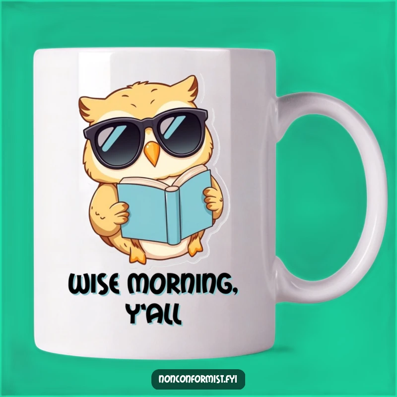 Funny Owl Sunglasses Mug - Hilarious Gift for Book Lovers & Wise Guys