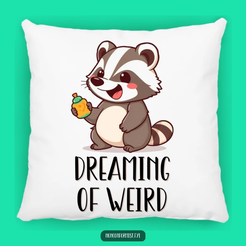 Funny Badger Object Pillow: Cozy Unique Accent for Enthusiastic Comfort