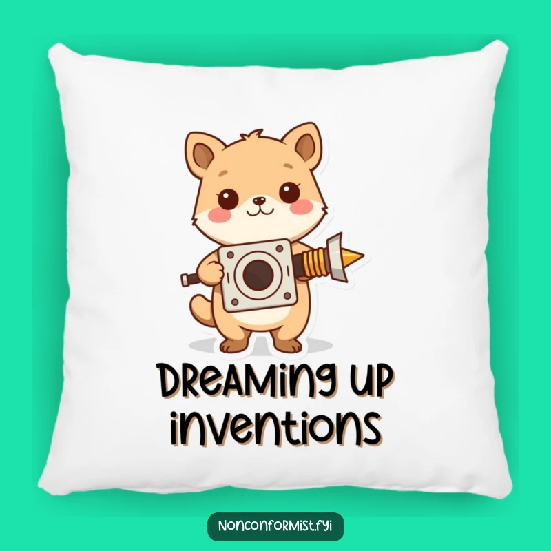 Funny Inventor Hedgehog Pillow: Cute Animal, Homemade Device Design for a Cozy, Quirky Gift