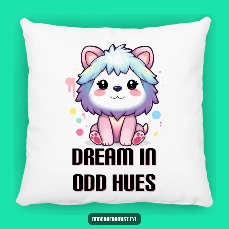 Funny Animal Rainbow Painter Pillow: Cozy Comfort for Creative Souls