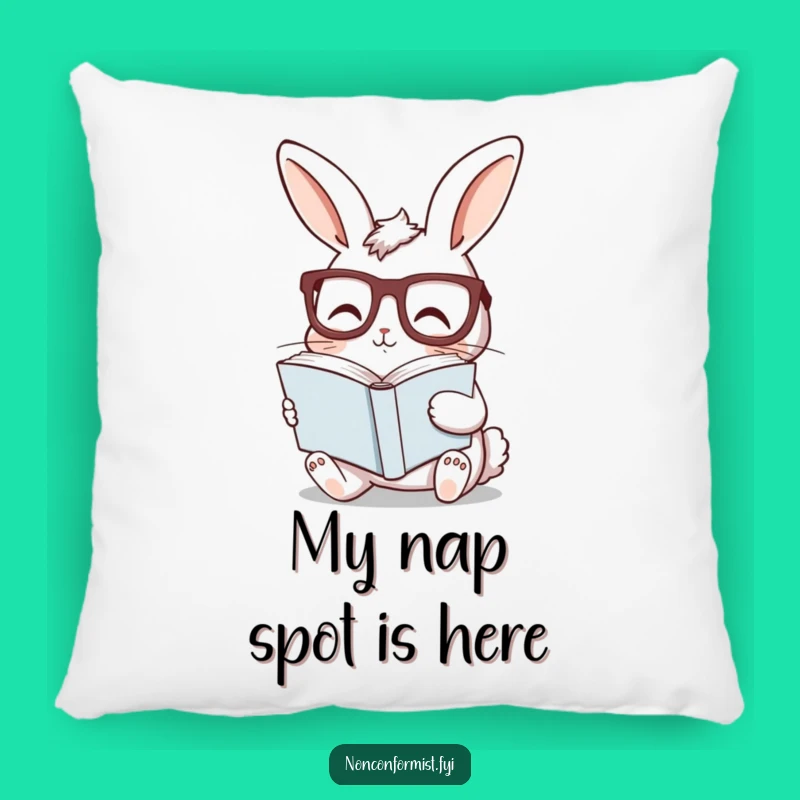 Funny Bunny Reading Pillow - Soft and Cozy Accent for the Intellectual's Sanctuary