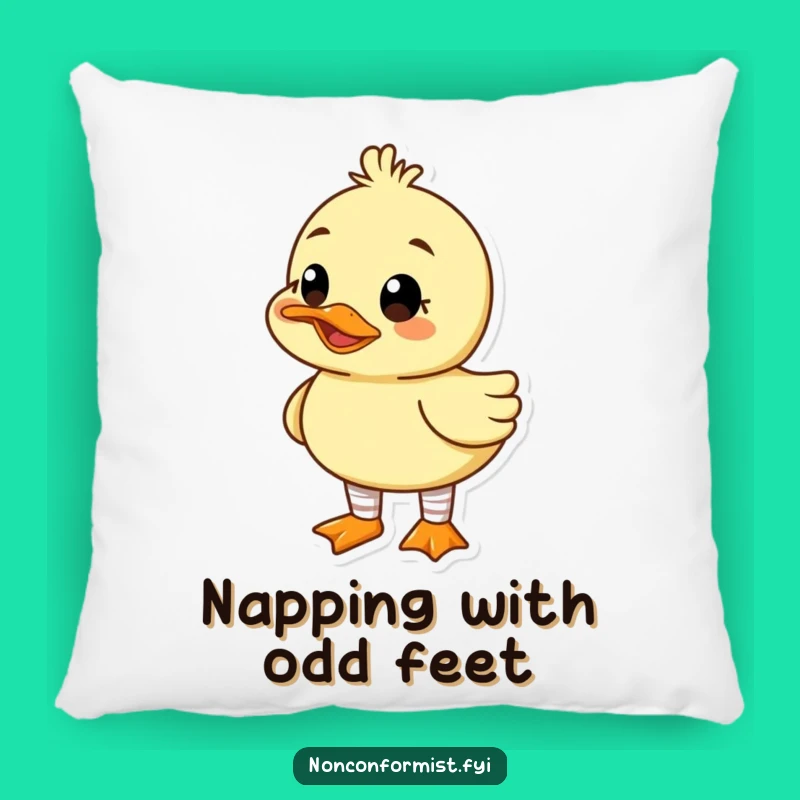 Funny Duck Mismatched Socks Pillow: Cozy Comfort with a Goofy Grin