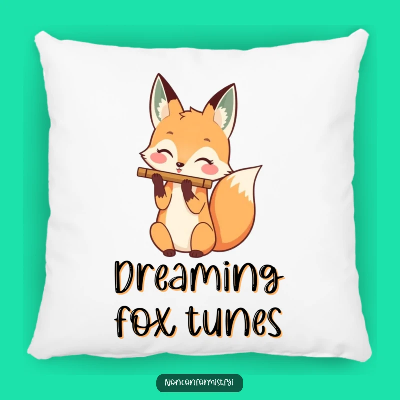 Funny Fox Flute Tail Pillow: Cozy Musical Character, Comfy Decor Gift