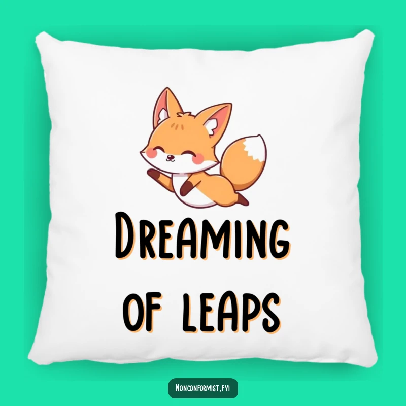Funny Leaping Fox Pillow: Cozy Comfort with a Free Spirit!