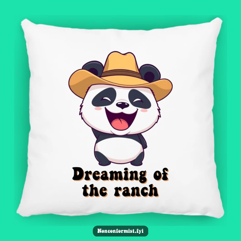 Funny Panda Cowboy Pillow: Cozy Cushion for Roaring Good Comfort