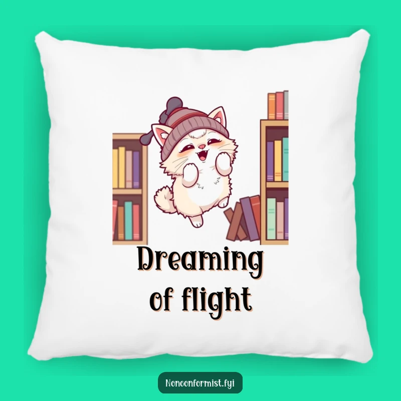 Funny Propeller Cat Pillow: Cozy Dreams of Flight, a Hilarious Gift for Cat Naps
